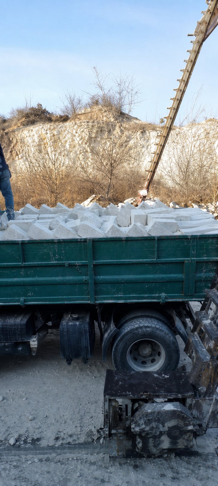 Camion încărcat cu piatră de calcar pentru livrare